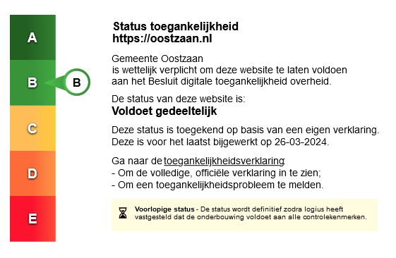 Label Oostzaan digitale toegankelijkheid gemeente Oostzaan 